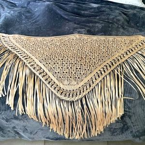 Beige/Champagne Gold Spanish Shawl -Chal Español Original